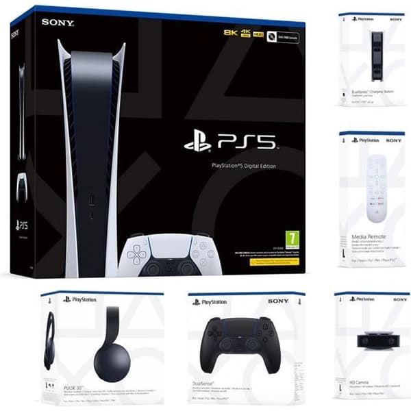 Spelkonsol - Sony - Playstation 5 Digital Edition - Komplett paket - Svart - PS5- USED