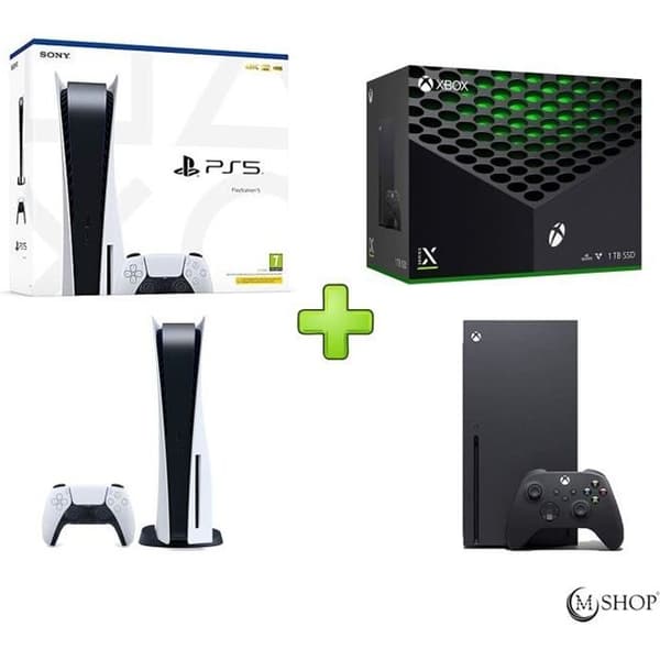 Paket Console Playstation 5 Standard Edition + Console Xbox Series X - Svart - 825 Go - Spelkonsol - Standard- USED
