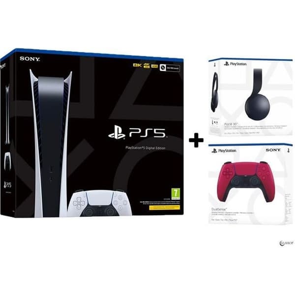 Salongkonsol - Sony - Playstation 5 Digital Edition - Vit - 825 Go - Paket- USED