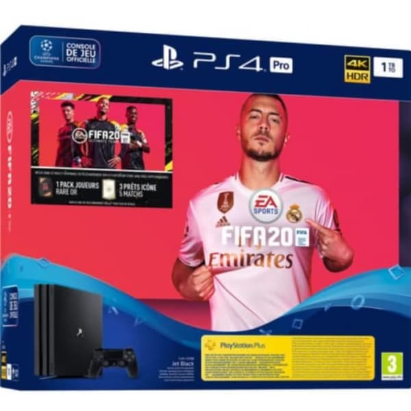 Konsol PS4 Sony Pro 1 TB Svart Fifa 20 +PS+ Prenumeration 14 dagar • Playstation • Konsol - Spel- USED