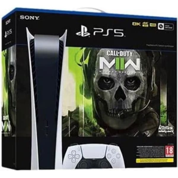 PlayStation 5 Digital Edition 825GB - Vit + Modern Warfare II- USED