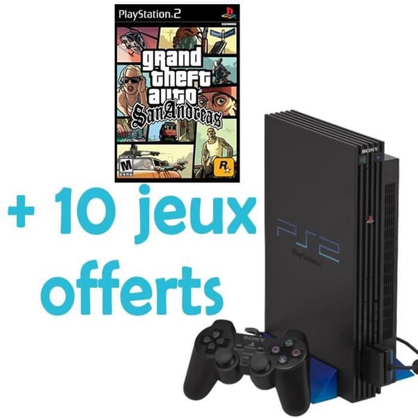 Konsol Playstation 2 PS2 Black + GTA San Andreas + 10 SPEL- USED
