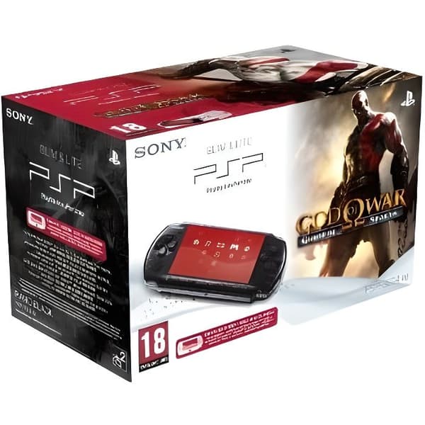 PSP 3004-konsol - Sony - God of War Ghost Sparta - Svart - PSP-plattform- USED