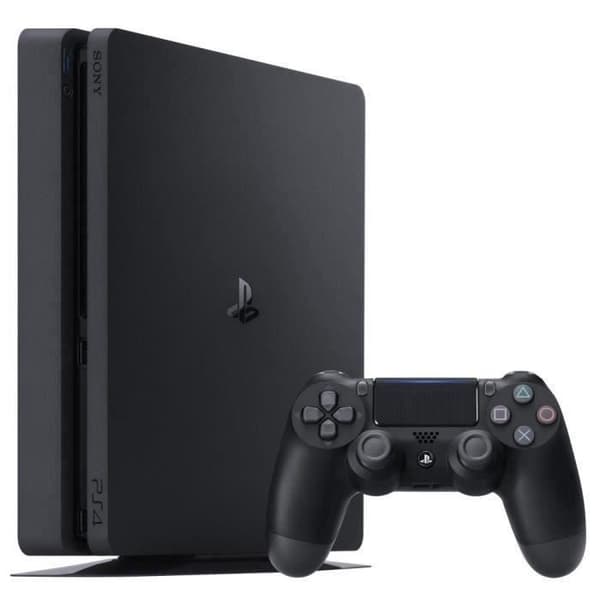 Sony PlayStation 4 Slim 1TB-konsol + 2 kontroller - Svart - Renoverad - Utmärkt skick- USED