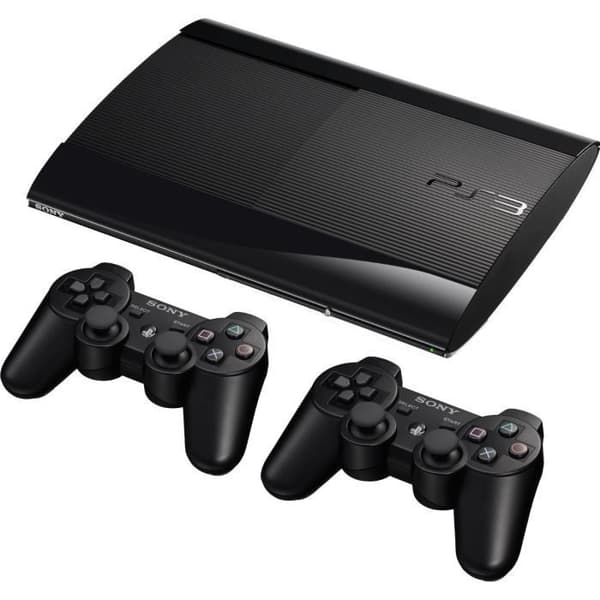 PS3 12 GB SVART + 2 DUAL SHOCK / PS3- USED