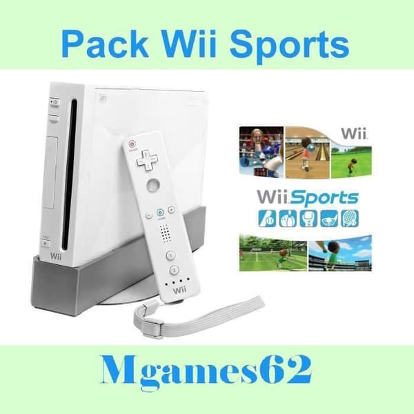 Hemkonsol - Nintendo - Vit Wii - Wii Sports Pack - Samlare- USED