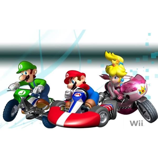 konsol nintendo wii + mario kart + hdmi-adapter- USED