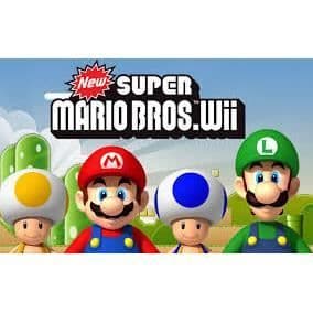Använd svart Nintendo Wii-konsol med New Super Mario Bros- USED