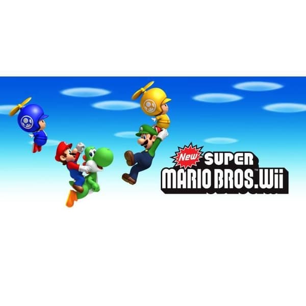 Använd svart Nintendo Wii-konsol med New Super Mario Bros- USED