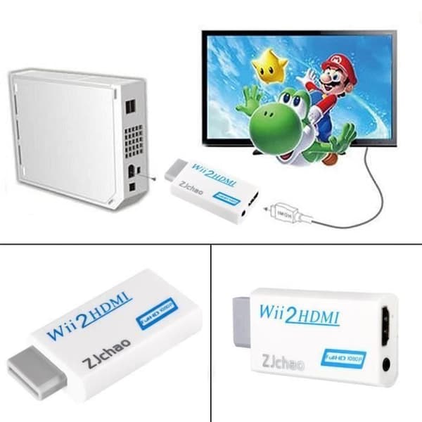 wii-konsol + wii-sportspel + hdmi-kontakt + hdmi-kabel- USED