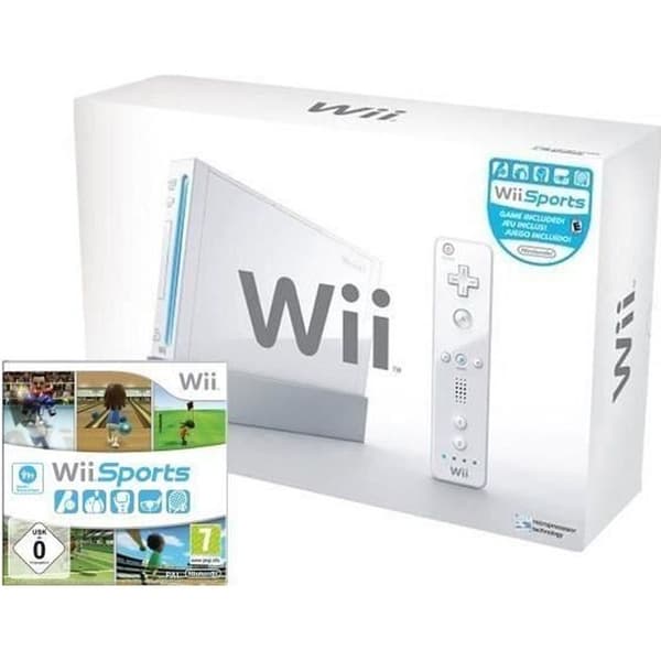 wii-konsol + wii-sportspel + hdmi-kontakt + hdmi-kabel- USED