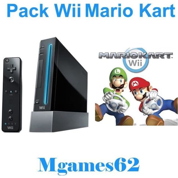 Konsol Wii - Nintendo - Paket Mario Kart - 4 GB - 1 handkontroll - 1 Nunchuk- USED