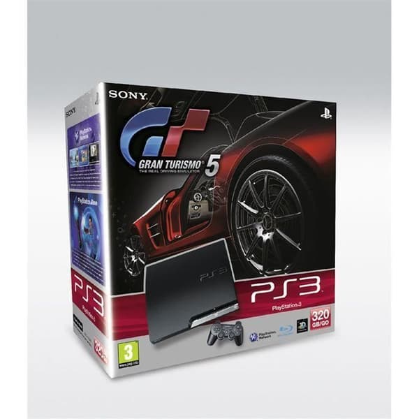 Hemkonsol - Sony - PS3 - 320 GB - Svart - Bundle - Gran Turismo 5- USED