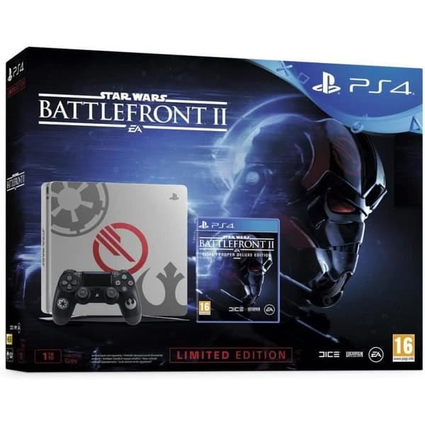 PS4 Slim 1TB + Star Wars Battlefront II Deluxe Edition- USED