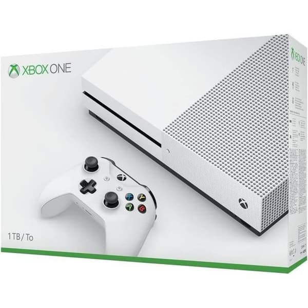MICROSOFT Xbox One S 1 TB vit - Renoverad - Mycket bra skick