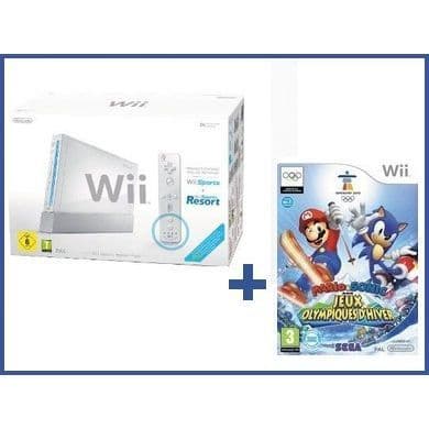 Wii Sports Resort Pack White + Mario &amp; Sonic JO- USED