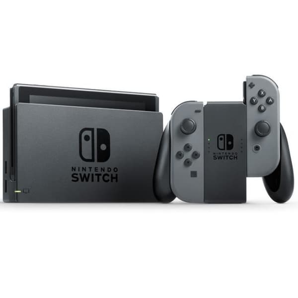 Nintendo Switch-konsol med ett par grå Joy-Con: Ny version, bättre batteritid- USED
