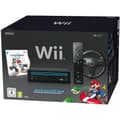 Miniatyrbild 1 av 4: Svart Wii-konsol + Mario Kart + Wii Remote Plus - svart + Svart Wii-ratt- USED