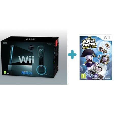 Hemkonsol - Nintendo Wii Black - Sports Resort + Rabbids - Bundle - Trådlös- USED