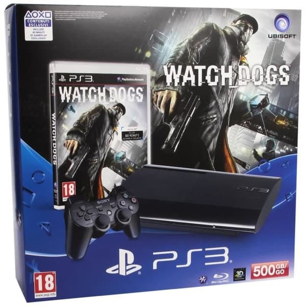 Playstation 3-konsol - Sony - 500 GB - Röd - Paket - Vardagsrumskonsol- USED