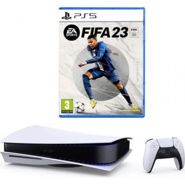 Hemkonsol - Sony - PlayStation 5 Disc Edition - FIFA 23 ingår - Vit - 2 års garanti- USED
