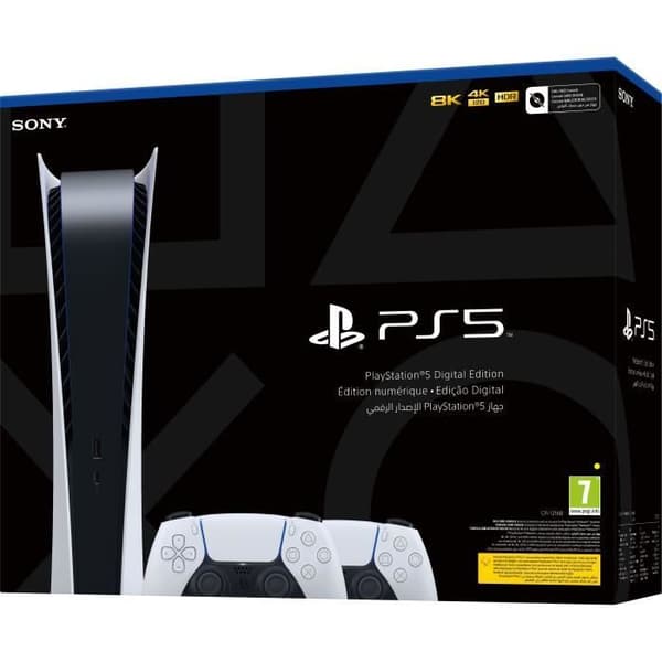 PlayStation 5 Digital Console + 2nd White DualSense Controller- USED