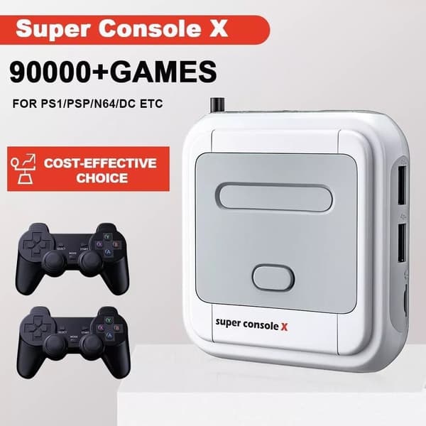 Super Console X Retro Video Game Console Support 90000 Games 256GB + 2 Game pads