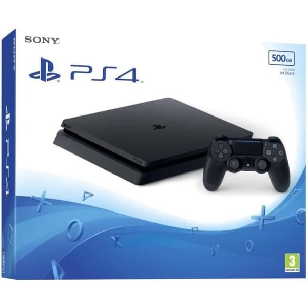 Sony PlayStation 4 Slim 500 GB konsol + handkontroll - Svart - Renoverad - Mycket bra skick- REFURBISHED