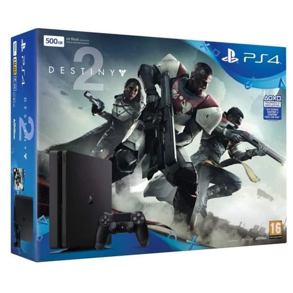 Vardagsrumskonsol - Sony - PS4 500 GB - Svart - Bundle - Destiny 2 - 14 dagars PSN-prenumeration- REFURBISHED