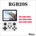 Miniatyrbillede 2 af 2: RGB20S Håndholdt Spilkonsol, 3,5-Tommer IPS Skærm, Dual TF Kort Support,256G 56000 SPIL, HVID