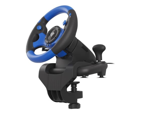 GENESIS SEABORG 350 Sort, Blå USB Rat + Pedaler Nintendo Switch, PC, PlayStation 4, Playstation 3, Xbox 360, Xbox One