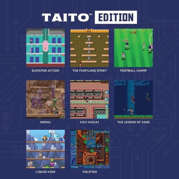 Retrogaming-konsol - BARA FÖR SPEL - Taito Super Pocket - 18 integrerade klassiska spel - Evercade-kompatibel: Mer än 350 spel