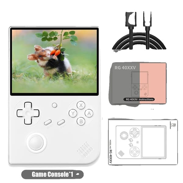 Handhållen Spelkonsol, 5000+ Förinstallerade Spel, 4,0 Tum IPS Skärm,32G(INGA Spel), Vit