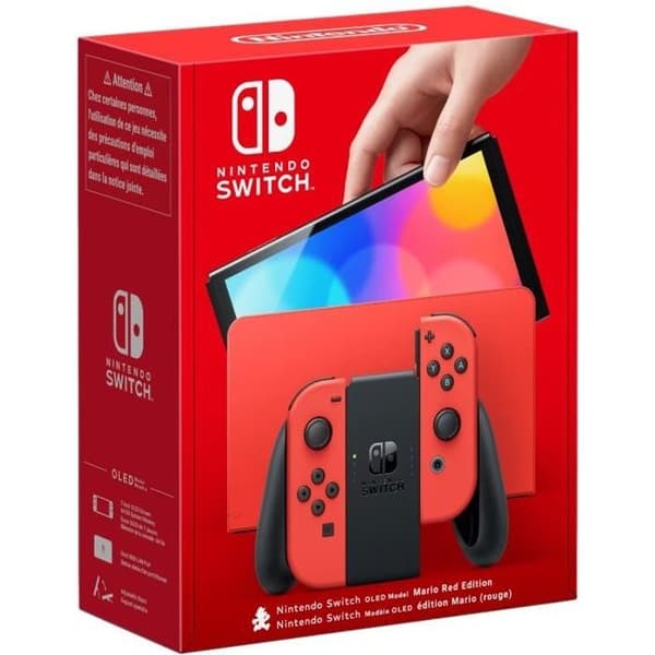 Nintendo Switch-konsol - OLED-modell • Mario Limited Edition (röd)