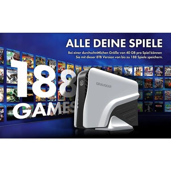 Extern hårddisk - Graugear - G-3501-A-10G - 8 To - Kompatibel med PS4 och PS5 - Hög kapacitet