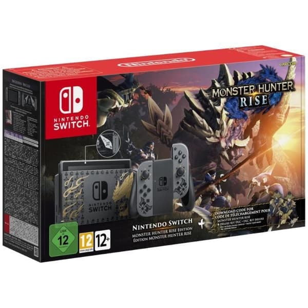 Nintendo Switch-konsol • Monster Hunter Rise Limited Edition + Monster Hunter Rise (kod) + Deluxe Kit DLC (kod)