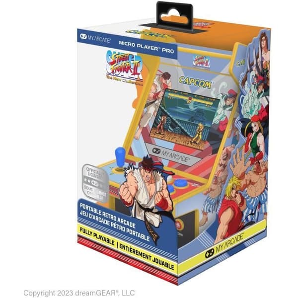 Micro Player PRO - Super Street Fighter II - Retro gamingspil - 7 cm skærm med høj opløsning Flerfarvet
