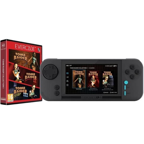 Retropelikonsolipaketti - Evercade EXP-R Tomb Raider 1-2-3