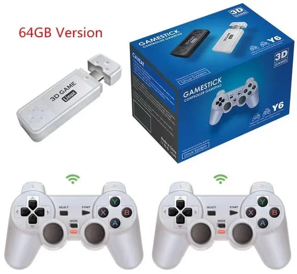Y6 Spil Stick, 10000+ Spil, 4K HDMI Udgivelse,64GB