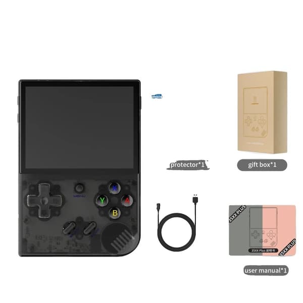 Retro Handheld Spelare, 5000+ Inbyggda Spel, Utbyggbart Lagringsutrymme,256G 300PSP SPEL, Svart