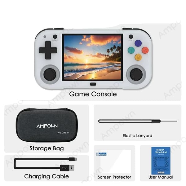 XU MINI M Handheld Spelkonsol, 64G Lagring, 6 Timmars Batteritid,64G(6K Spel), Grå