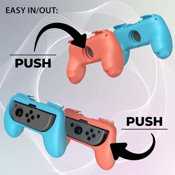 Subsonic - Pack 2 grepp manett för Joy-con till Nintendo Switch och Nintendo Switch 2 - Blå och röd