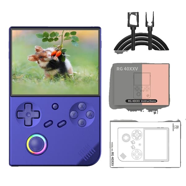 Bærbar Spilspiller, 4,0" IPS Skærm, 3200mAh Batteri,64G(5K Spil), Blå