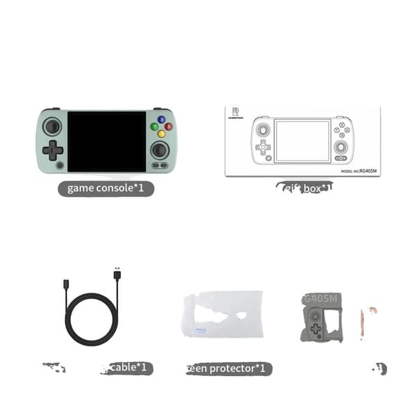 Håndholdt Spilkonsol, 4-Tommers IPS Skærm, 70000 Spil, 4500 mAh Batteri,512G OG 512G PSP, grå