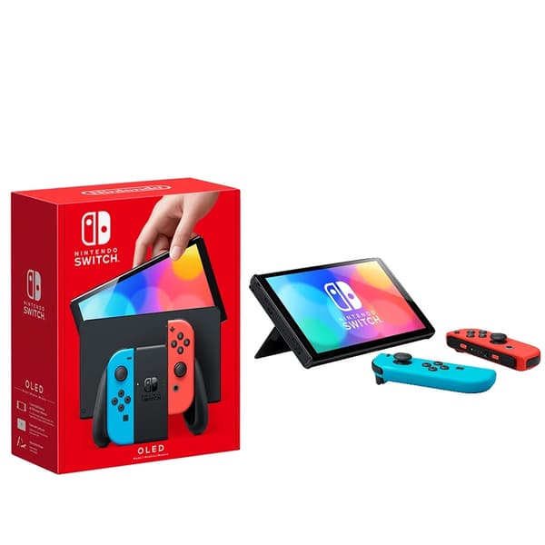 Switch OLED, 7,0" Skärm, 1280x720 Upplösning, 64 GB Lagring,OLED Neon