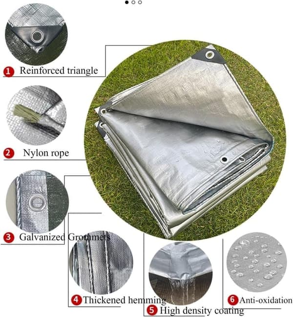OBOSOE Vedenpitävä pressu silmukoilla 3x6 m