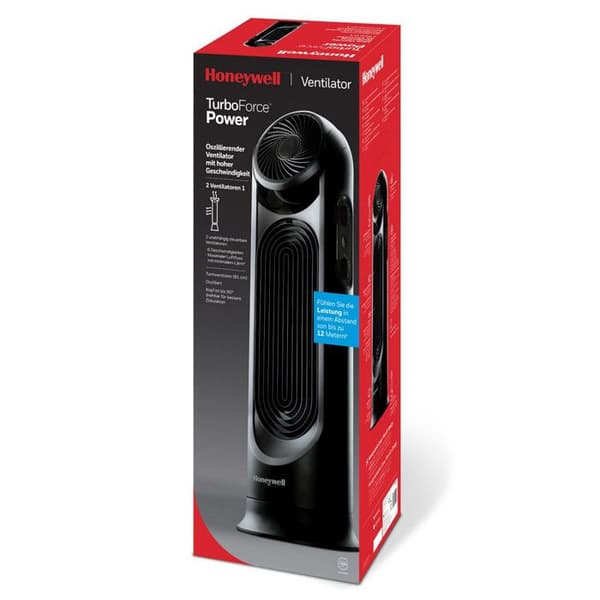 Ventilator kolumn Turbo Force - Honeywell HYF500E4 - 2 fläktar i 1 - Svart