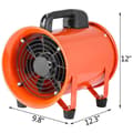 Miniatyrbild 6 av 6: 230W 200mm industriell avgasfläkt,ren kopparmotor,stort luftflöde,med PVC-kanal