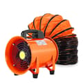 Miniatyrbild 1 av 6: 230W 200mm industriell avgasfläkt,ren kopparmotor,stort luftflöde,med PVC-kanal