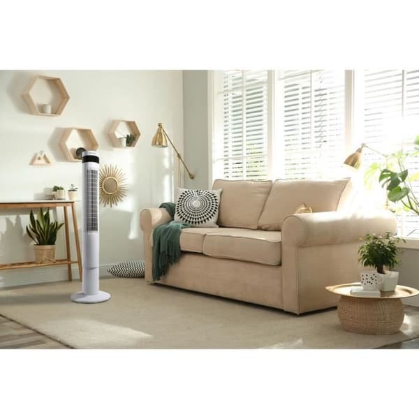 Oceanic Column Fan - 50W - Höjd 110 cm - Automatisk oscillation - Fjärrkontroll - Timer - vit
